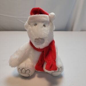 Bath & Body Works White Plush Bear with Red Accents